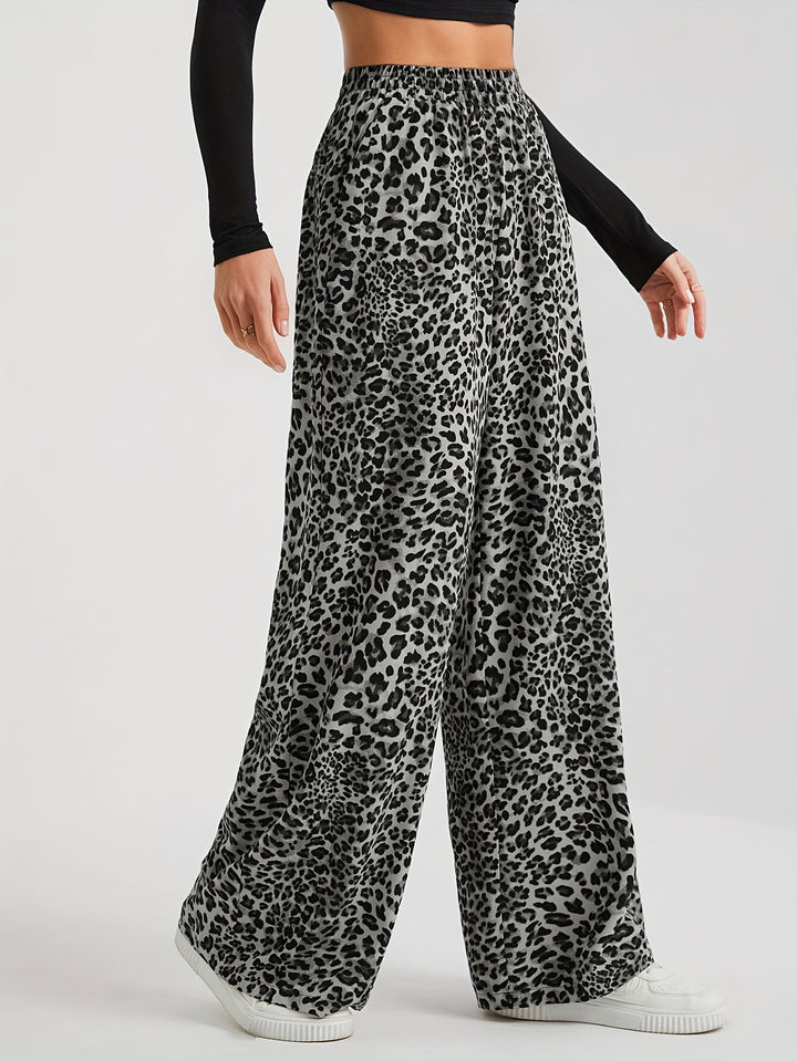 Rosita | Small Leopard Print Wide Leg Pants