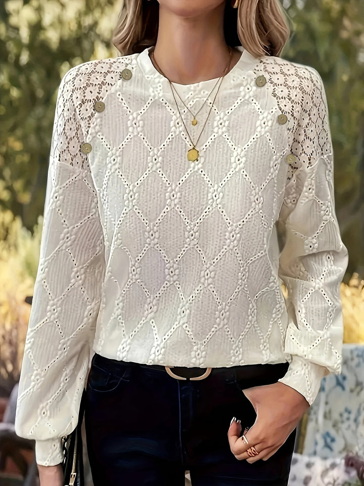 Melvina | Jacquard Lace Panel Top