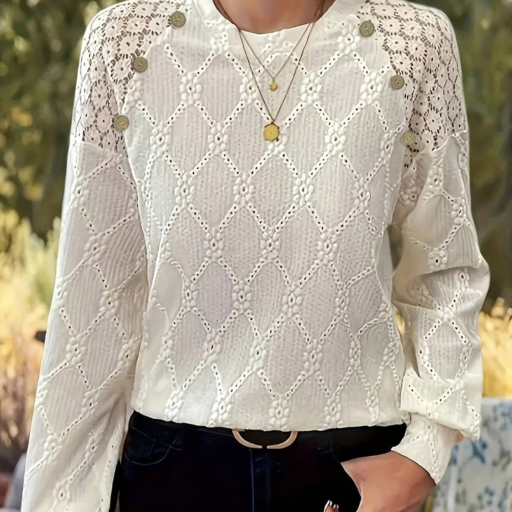 Melvina | Jacquard Lace Panel Top