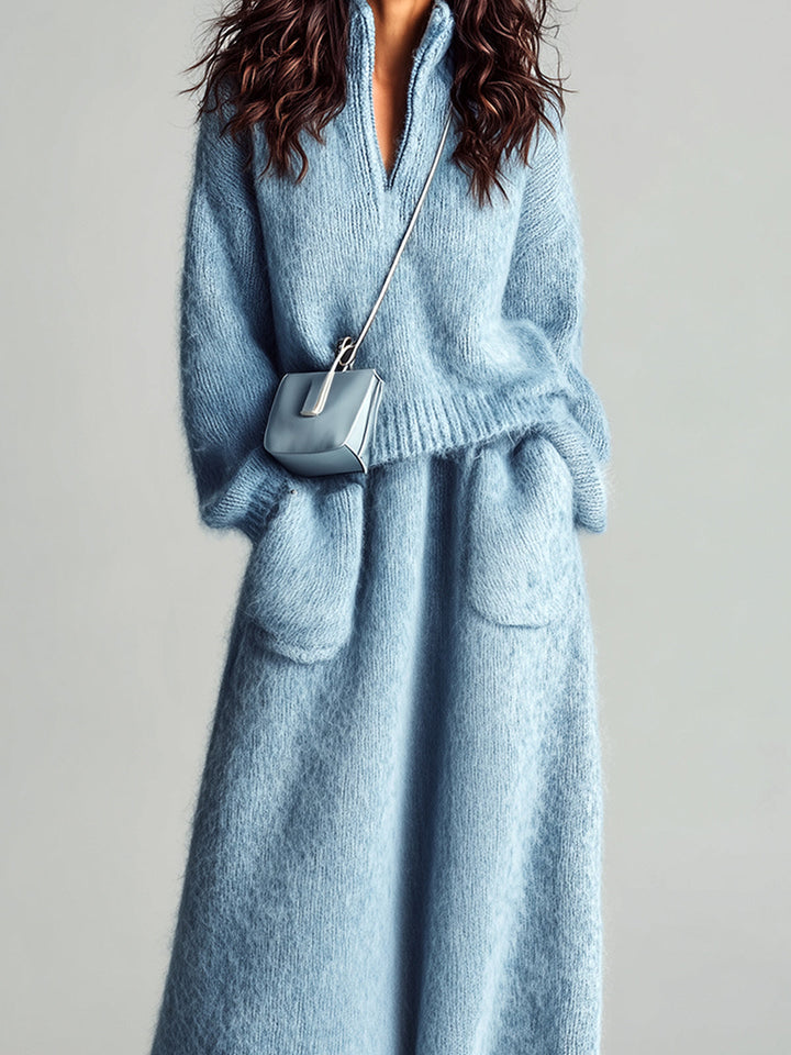 Angela | Brushed Knit Sweater and Skirt