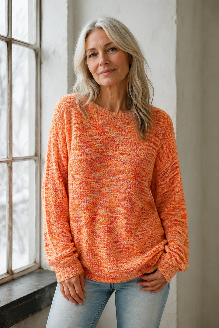 Multicolor Wafeltrui voor Dames, Herfst, Top met Lange Mouwen editorial product photograph