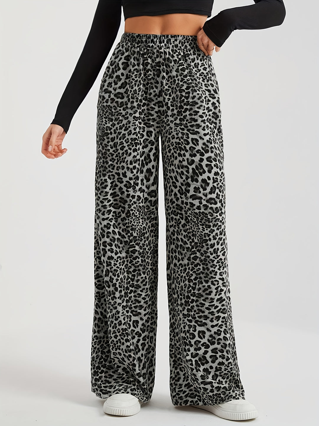 Rosita | Small Leopard Print Wide Leg Pants