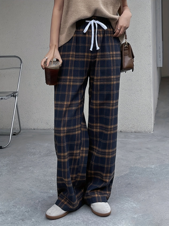 Sidonia | Woven Tartan Check Trousers