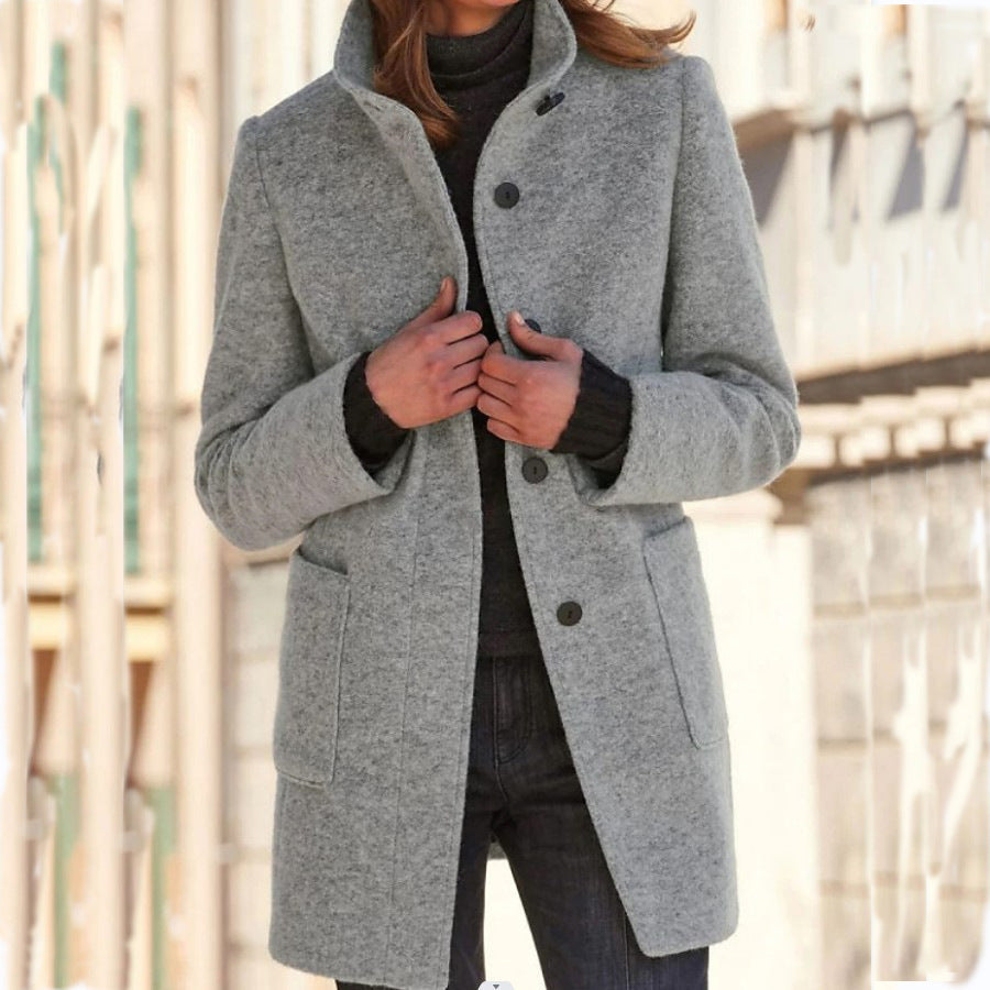Léontine | Wool Funnel Neck Overcoat
