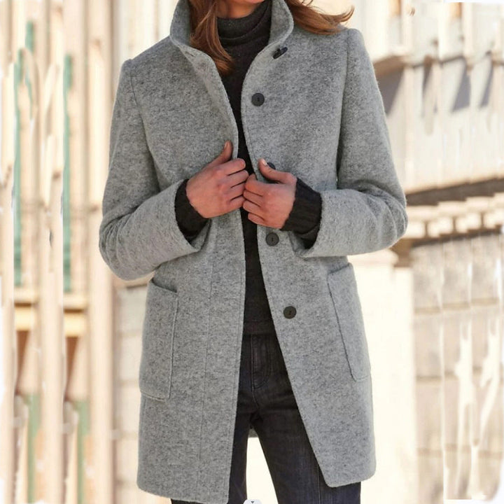 Léontine | Wool Funnel Neck Overcoat