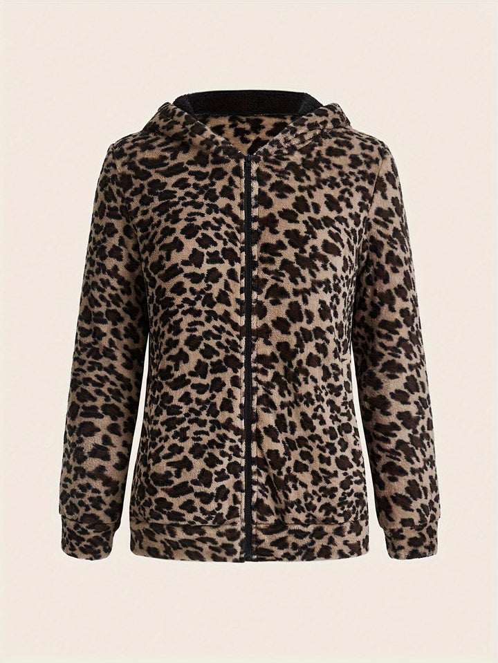 Micheline | Leopard Print Zip Hoodie