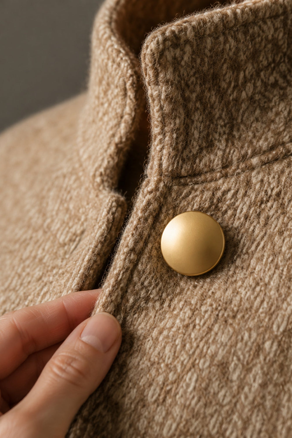 Adeline | Tailored Wool-Blend Jacket fabric detail close-up