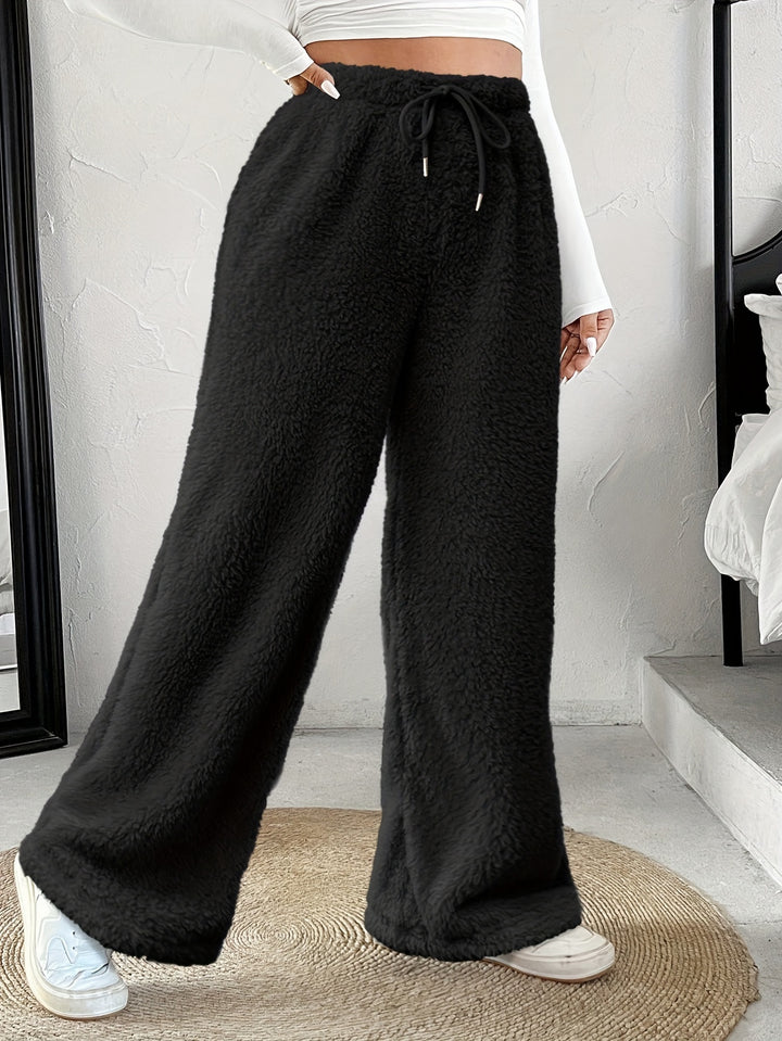 Rosanie | Reversible Plush Palazzo Trousers