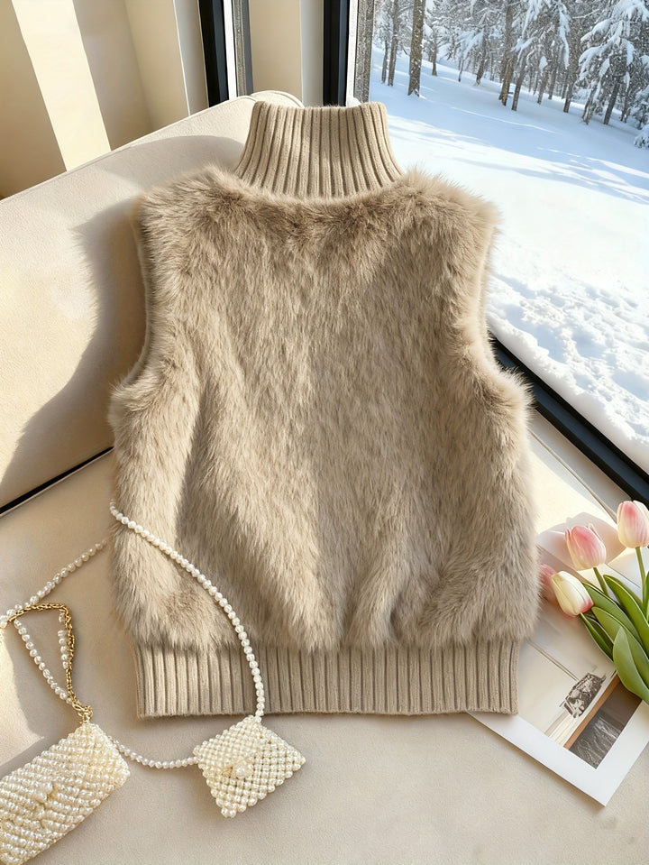 Ermeline | Faux Fur Stand Collar Vest