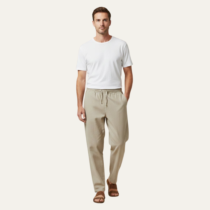 Germain | Cotton Linen Drawstring Trousers