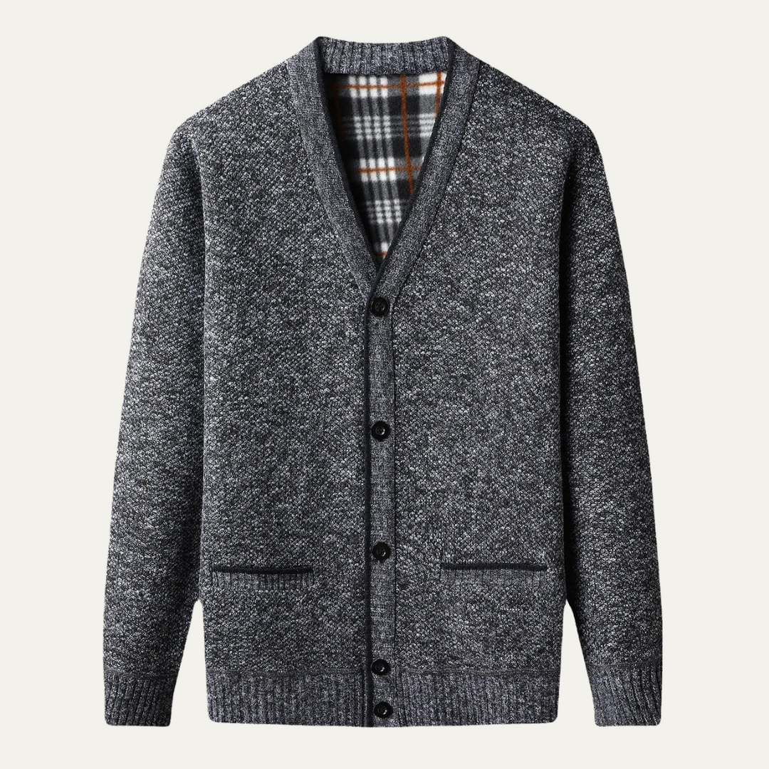 Alfred | Fleece Lined V Neck Cardigan