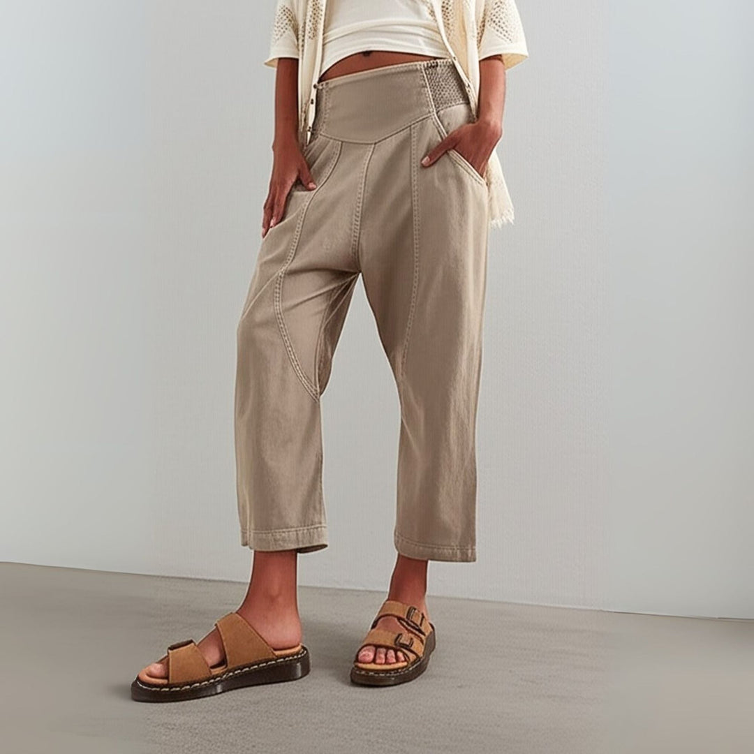 Palmyre | Curved Seam Cotton Linen Pants