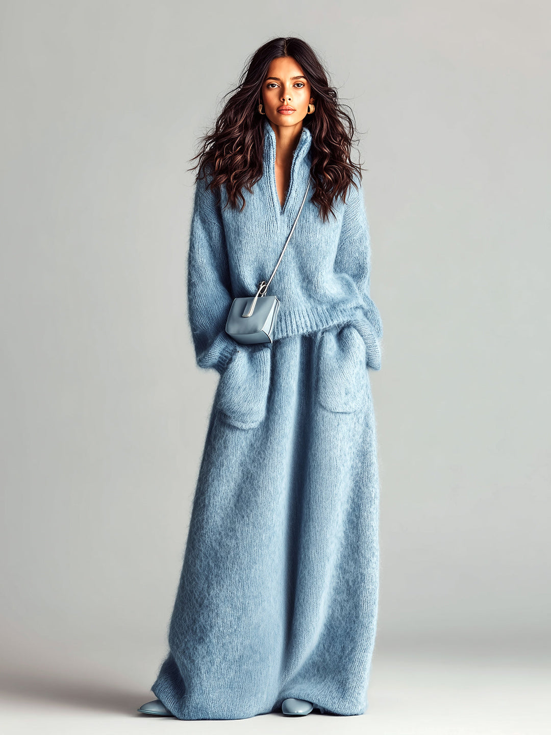 Angela | Brushed Knit Sweater and Skirt