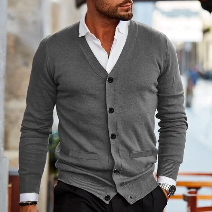 Vital | Cotton Blend V Neck Cardigan