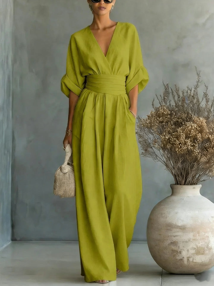Felicite | Wide Leg Linen Jumpsuit