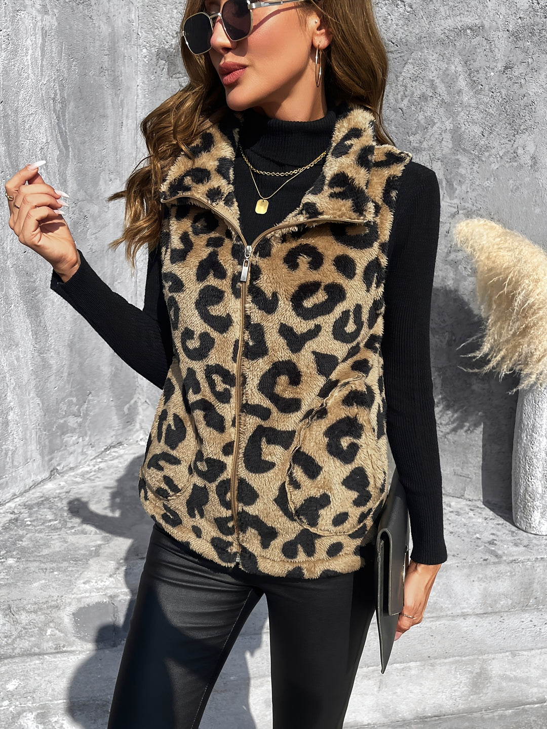 Delvine | Teddy Fleece Collar Vest