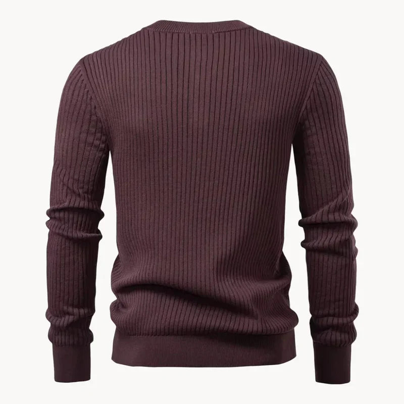 Mathieu | Ribbed Wool Henley Knit