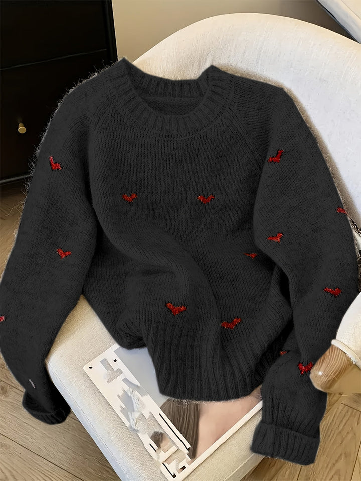 Janet | Raglan Crew Neck Wool Sweater