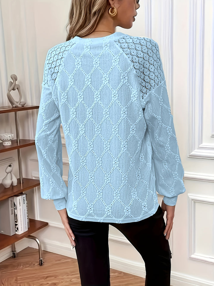 Melvina | Jacquard Lace Panel Top