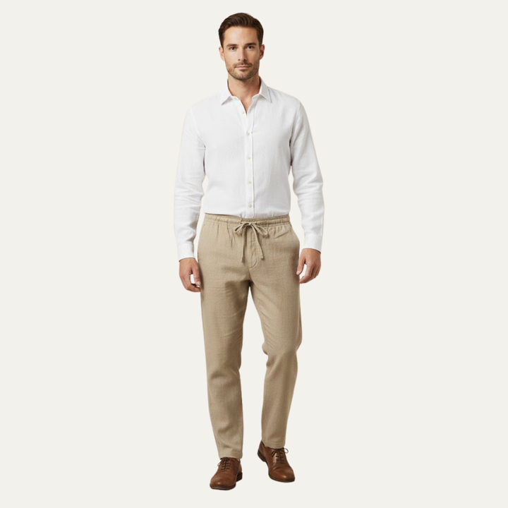 Germain | Cotton Linen Drawstring Trousers