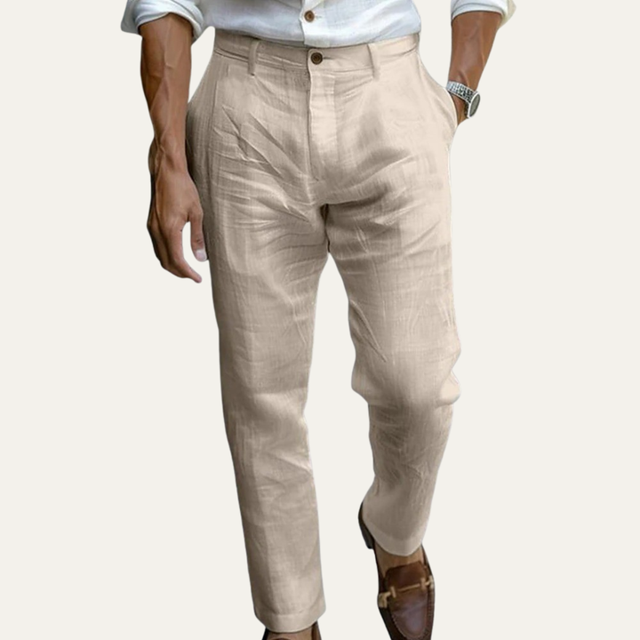 Honoré | Tapered Ankle Linen Trousers