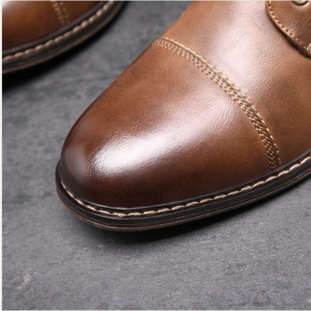Achille | Cap Toe Leather Ankle Boot