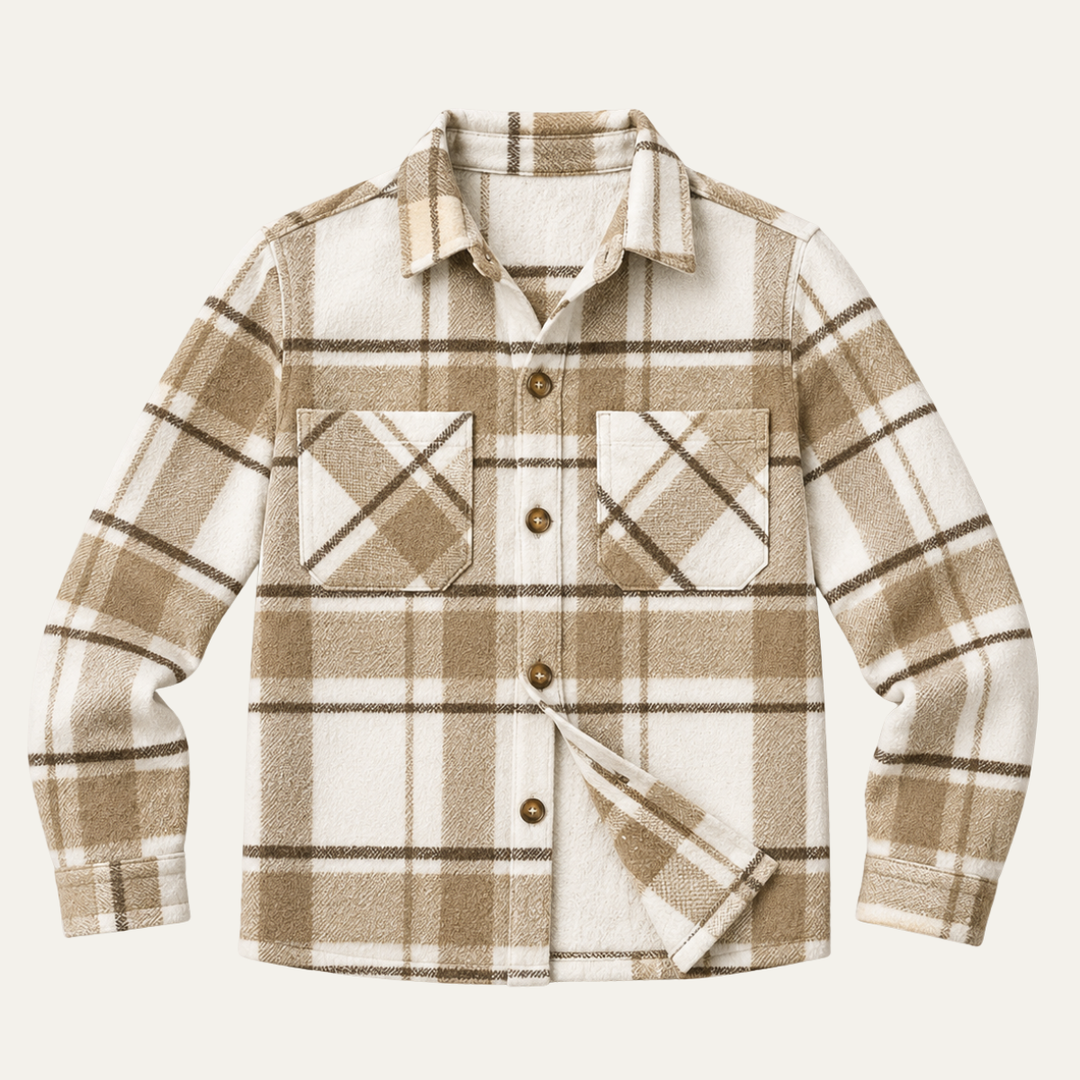 Leandre | Sherpa Backed Plaid Shirt Jacket