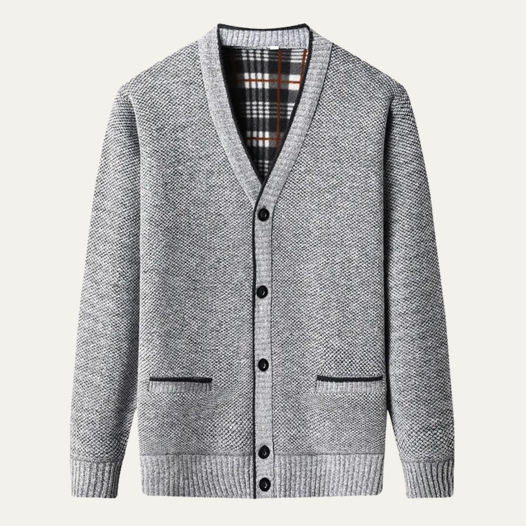 Alfred | Fleece Lined V Neck Cardigan