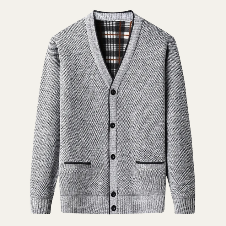 Alfred | Fleece Lined V Neck Cardigan