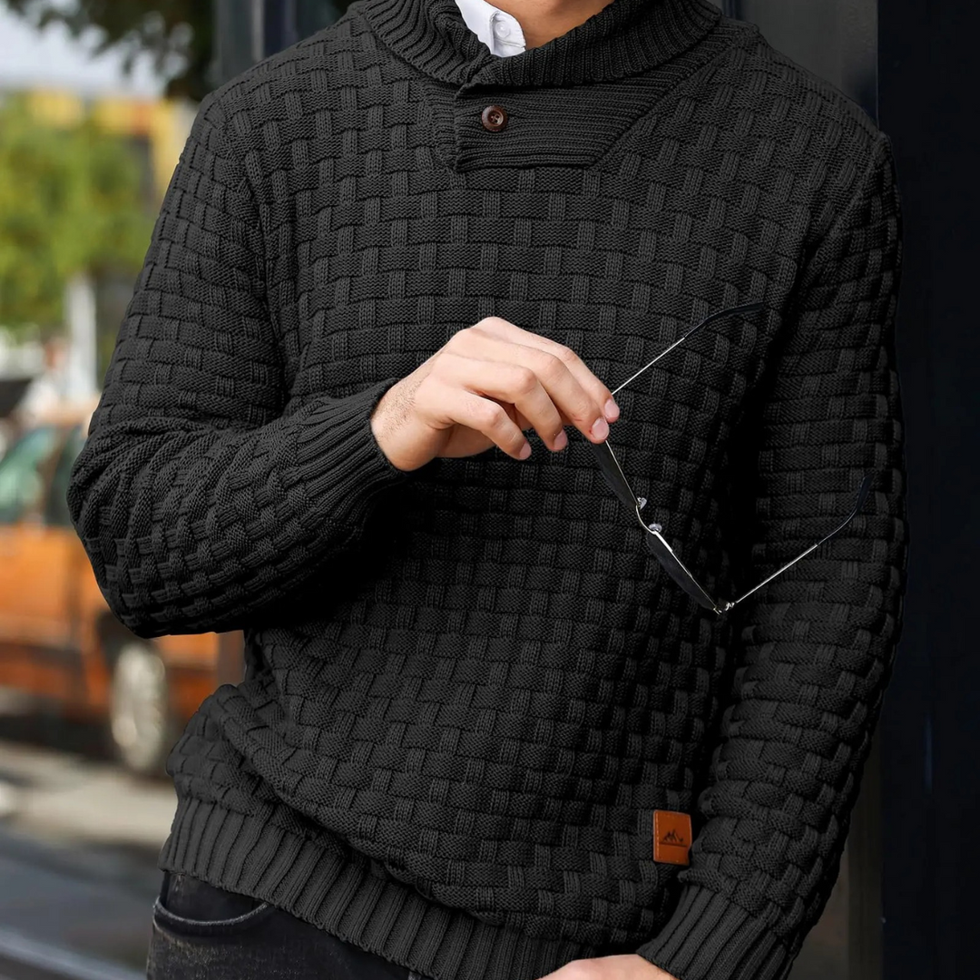 Onil | Buttoned Collar Textured Knit