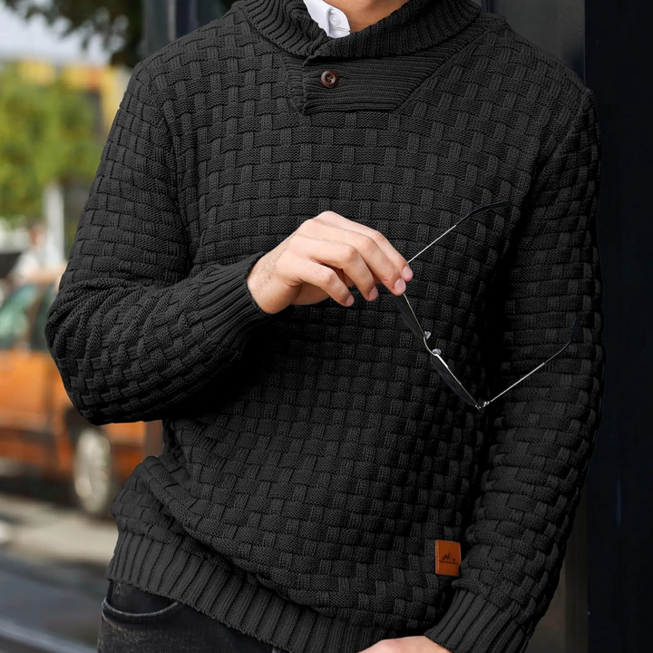 Onil | Buttoned Collar Textured Knit