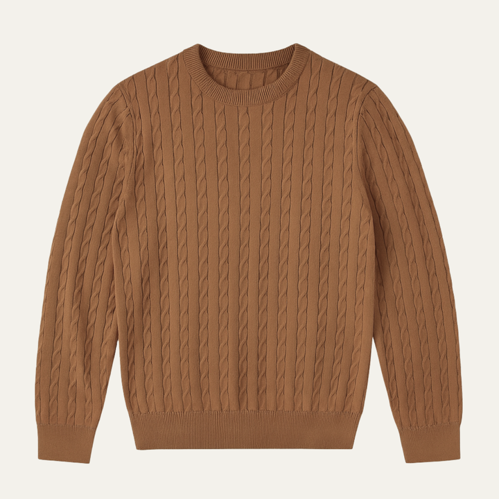 Mathias | Cable Knit Crew Neck Sweater