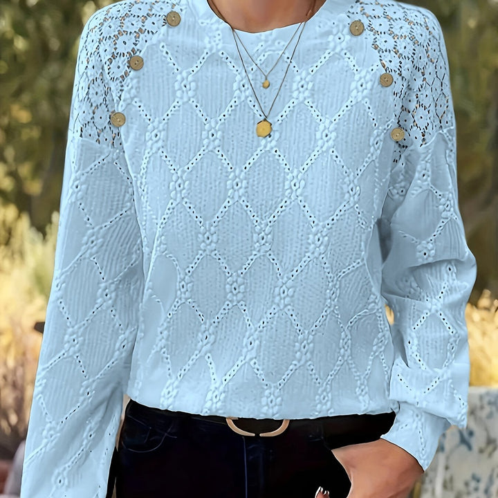 Melvina | Jacquard Lace Panel Top