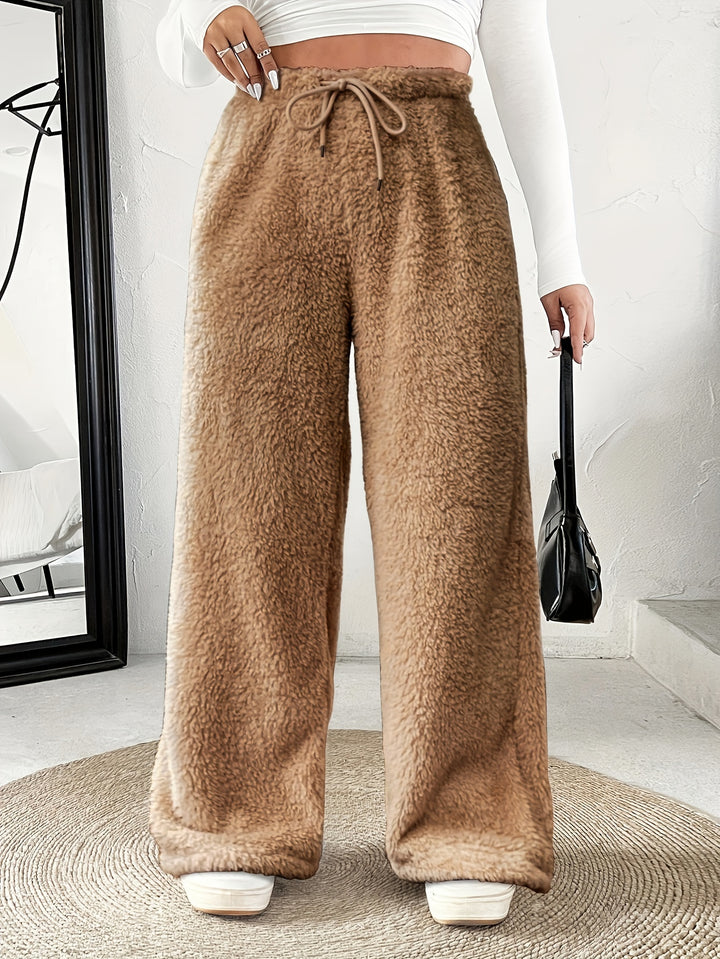 Rosanie | Reversible Plush Palazzo Trousers