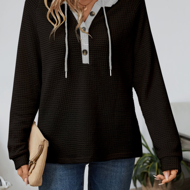 Octavia | Hooded Button-Neck Sweatshirt