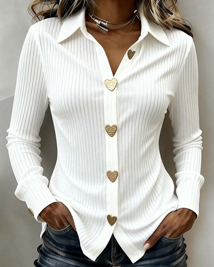 Rosalyn | Cotton Blend Lapel Collar Shirt