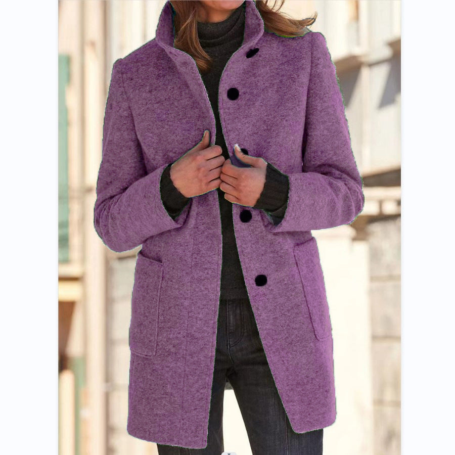 Léontine | Wool Funnel Neck Overcoat