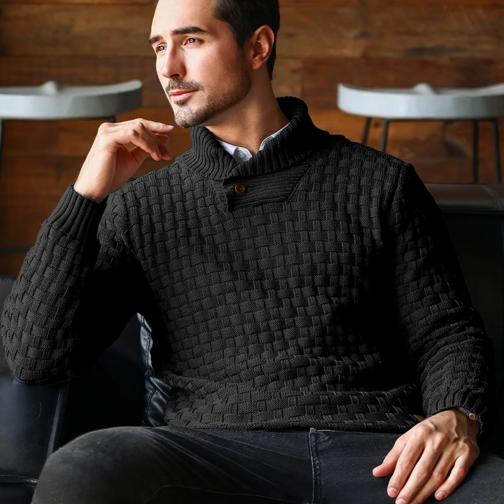 Onil | Buttoned Collar Textured Knit