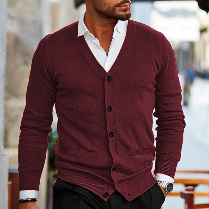 Vital | Cotton Blend V Neck Cardigan