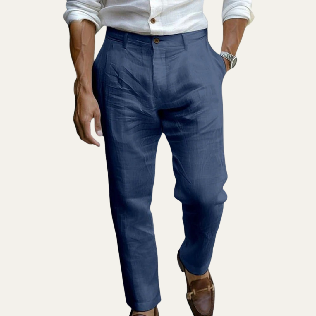Honoré | Tapered Ankle Linen Trousers