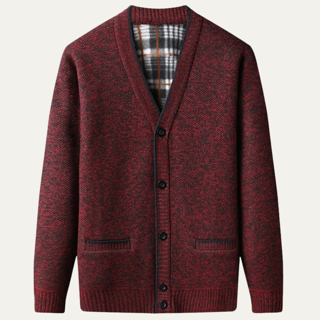 Alfred | Fleece Lined V Neck Cardigan