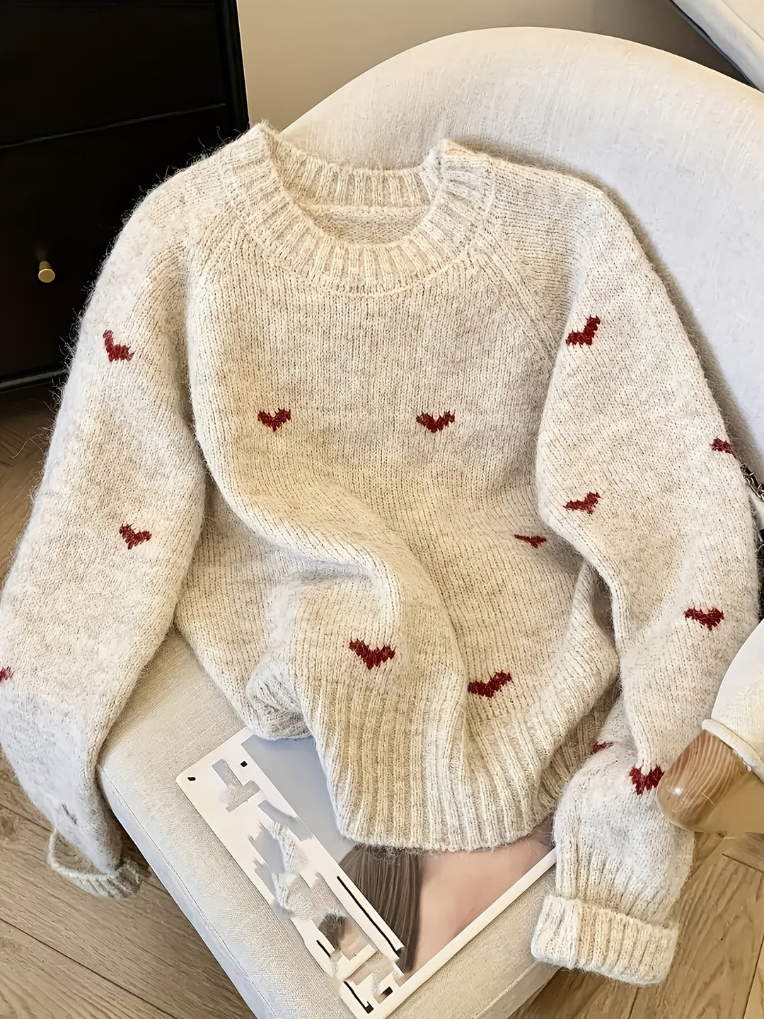 Janet | Raglan Crew Neck Wool Sweater