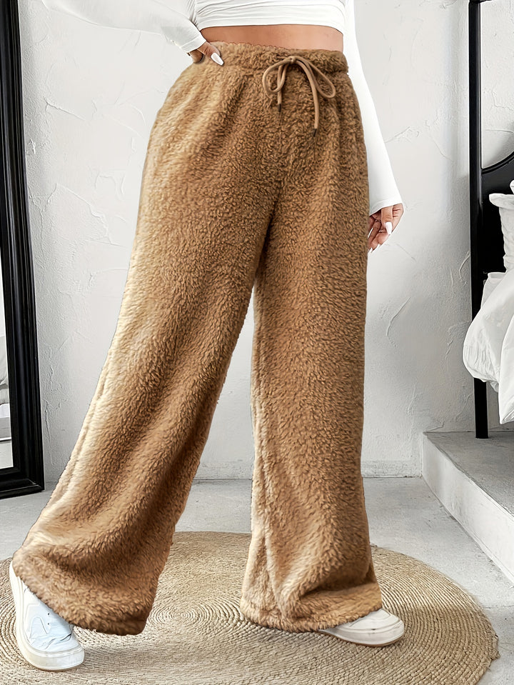 Rosanie | Reversible Plush Palazzo Trousers