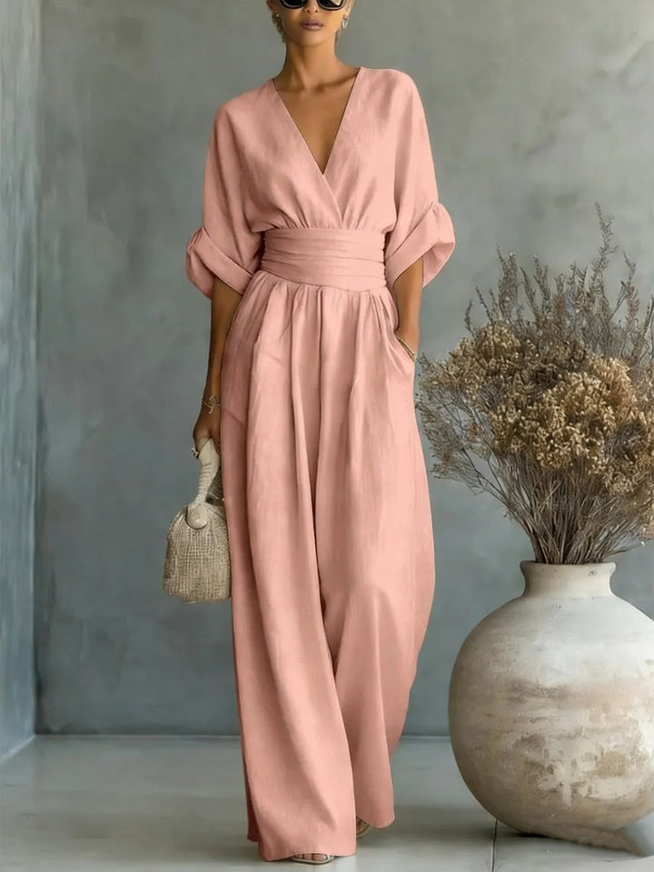 Felicite | Wide Leg Linen Jumpsuit