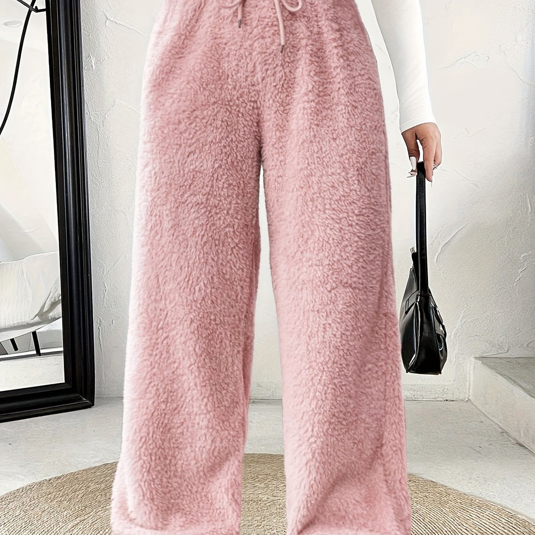 Rosanie | Reversible Plush Palazzo Trousers