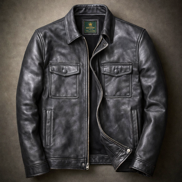 Elphege | Four Pocket Leather Zip Jacket