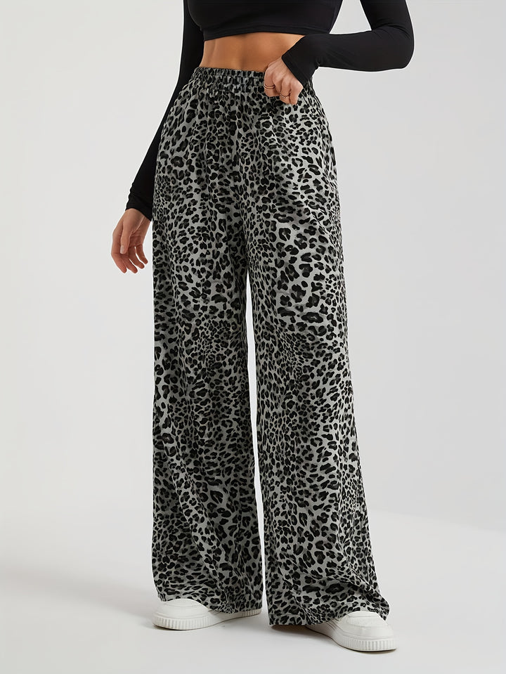Rosita | Small Leopard Print Wide Leg Pants
