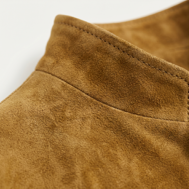 Rene | Suede Stand Collar Blazer