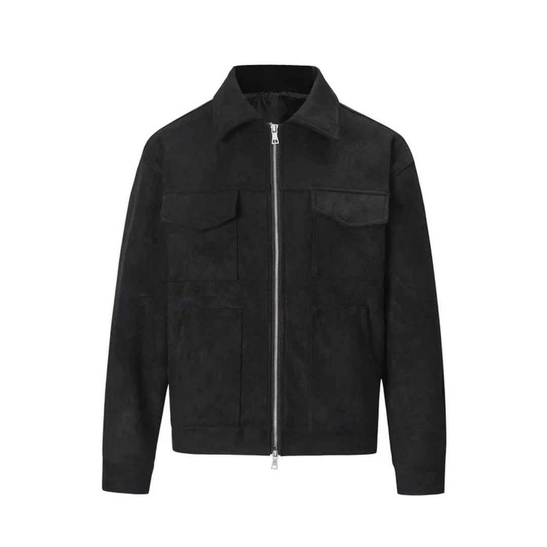 Rosario | Faux Suede Flap Pocket Jacket