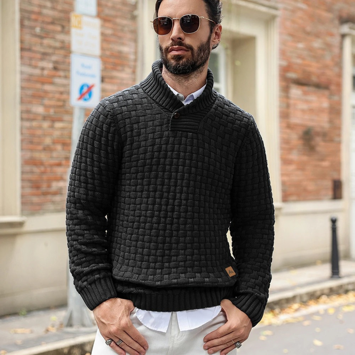 Onil | Buttoned Collar Textured Knit